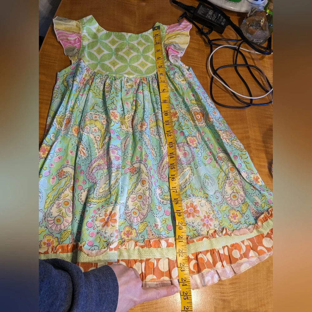 Laura Kae Designs Mixed Print Ruffle Cap Sleeve Dress *see measurements